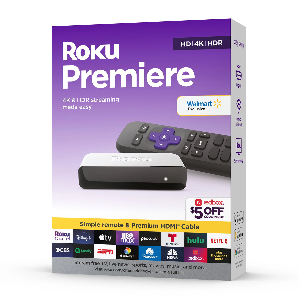 4K HDR Streaming Media Player with HDMI Cable and Remote A6630