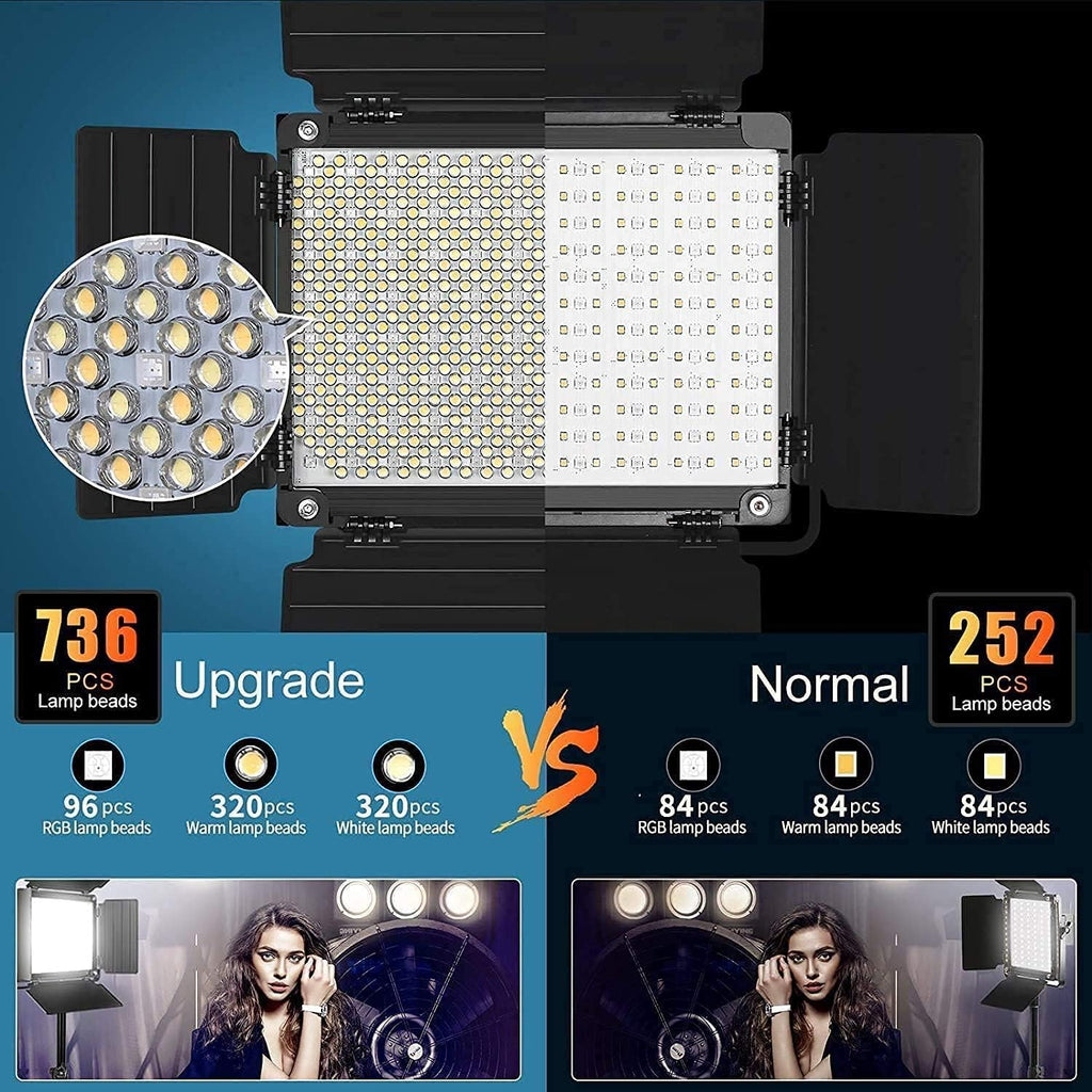 RGB LED Video Light with 2 Softboxes, Photography Lighting Kit B251