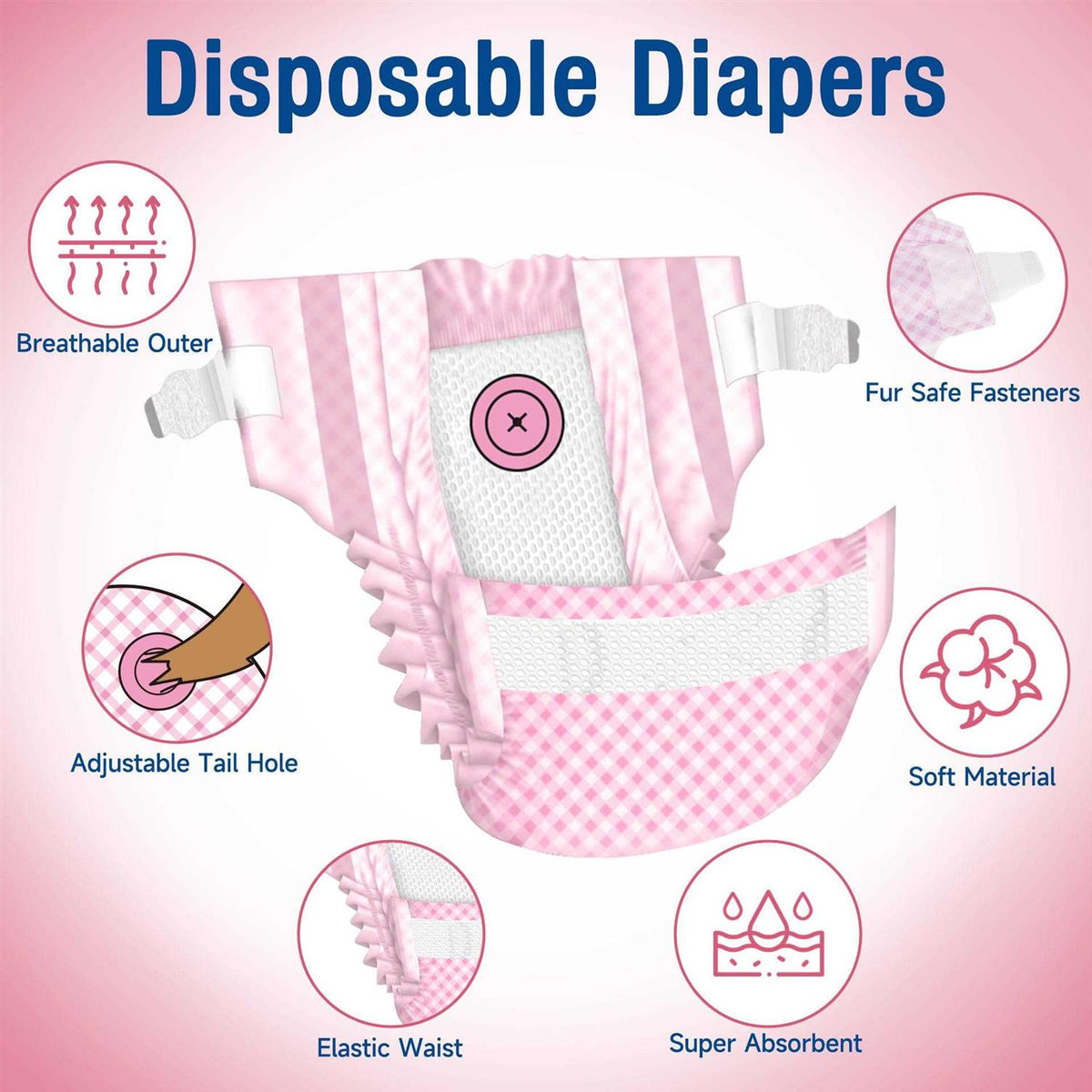 Soft Female Disposable Dog Diapers X486