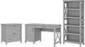 54W Computer Desk with 2 Drawer Lateral File Cabinet and 5 Shelf Bookcase M73970