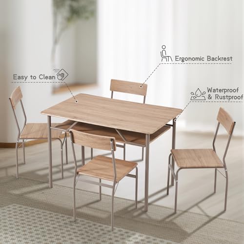 Natural Wood Dining Table Set for 4 K419248