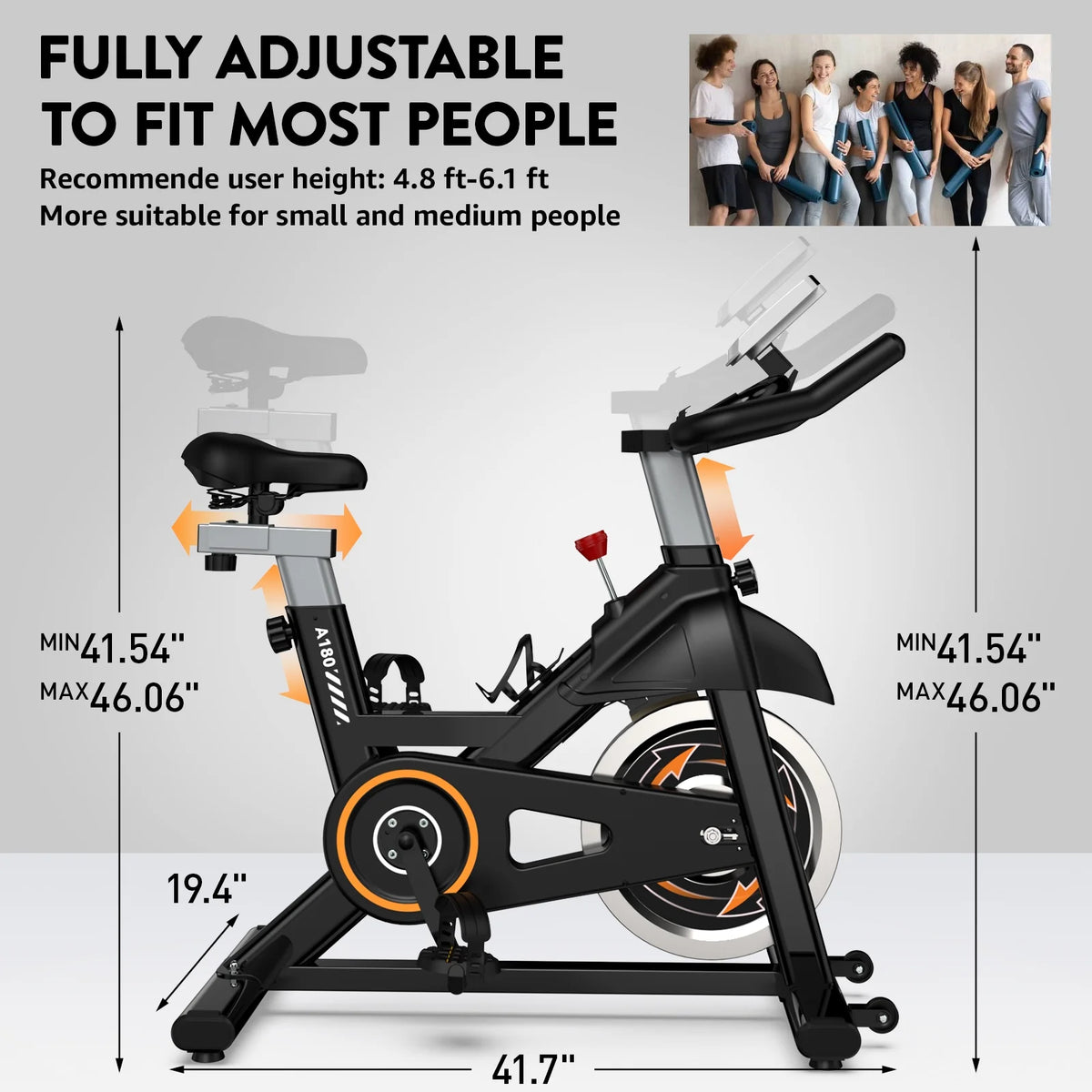 Indoor Cycling Bike Heavy Duty Frame 330lbs T56453