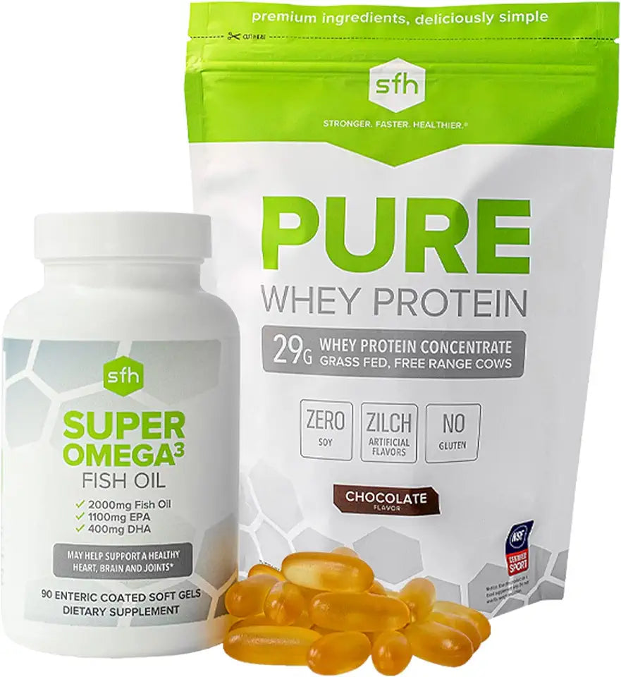 Chocolate Whey Protein Powder and Omega 3 Fish Oil K47508