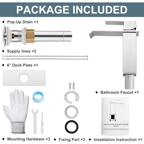 Brushed Nickel Single Handle Waterfall Bathroom Sink Faucet with Pop-up Drain L461