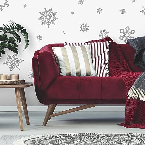 Glitter Snowflakes Peel and Stick Wall Decals T240
