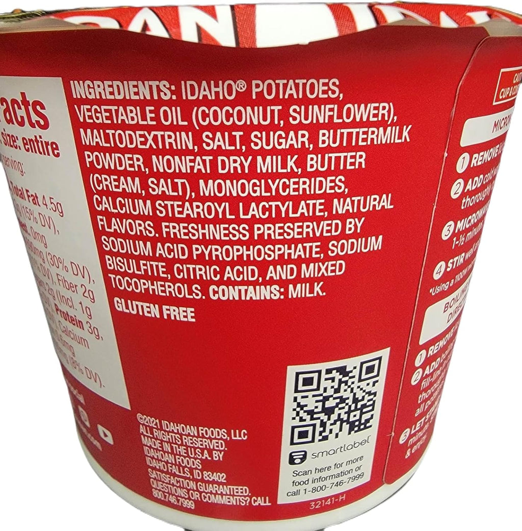 Microwavable Instant Mashed Potatoes Variety Bundle 4pack 1.5oz/ea Gluten Free G410
