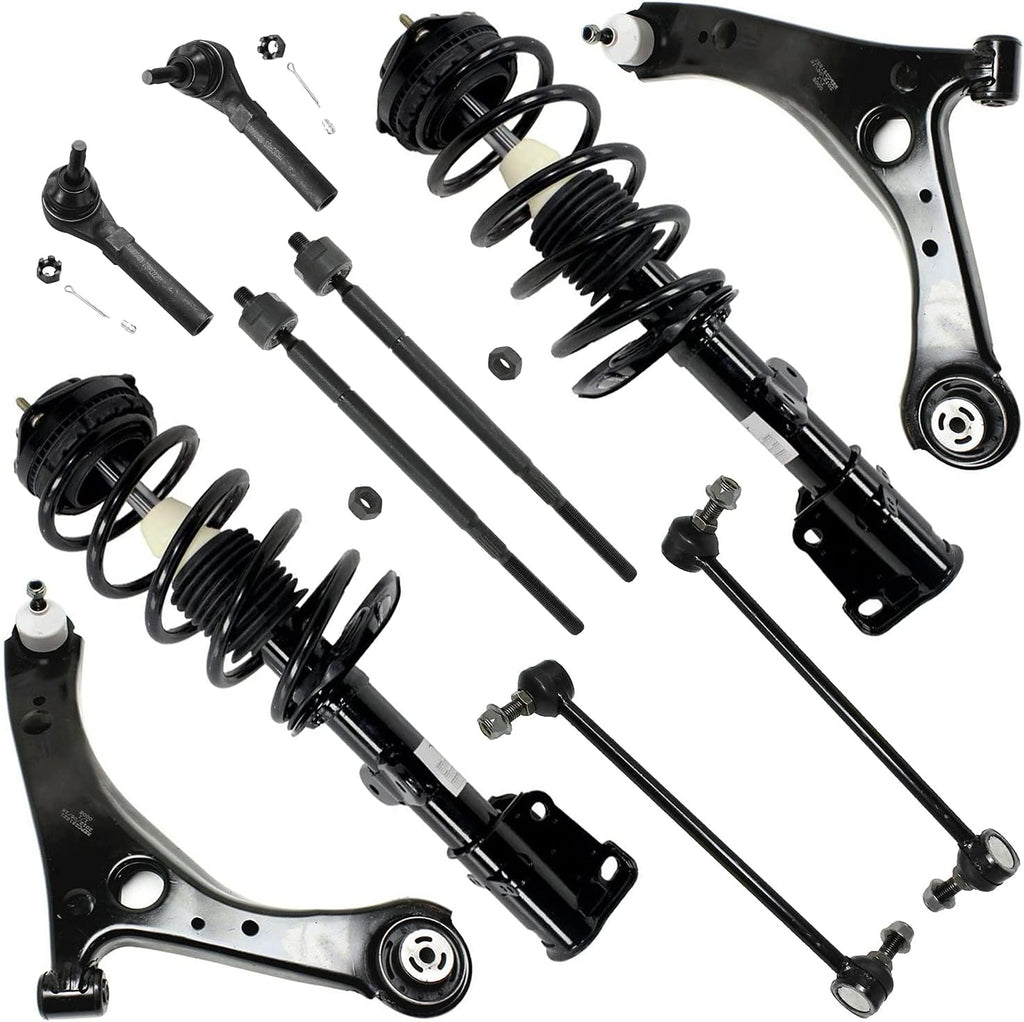 10pc Front Struts Assembly Lower Control Arms Tie Rods Sway Bar Links Z439908