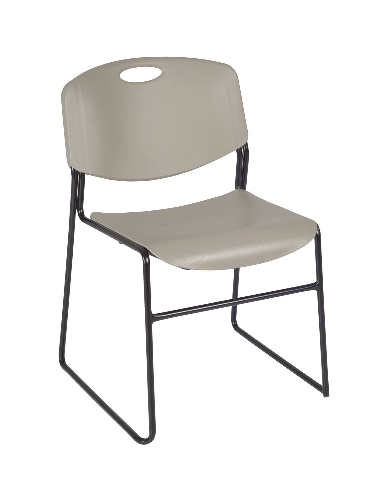Mahogany Square Breakroom Table with 4 Grey Stack Chairs A112454