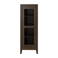 Dark Oak Storage Cabinet with Mesh Door Z478972