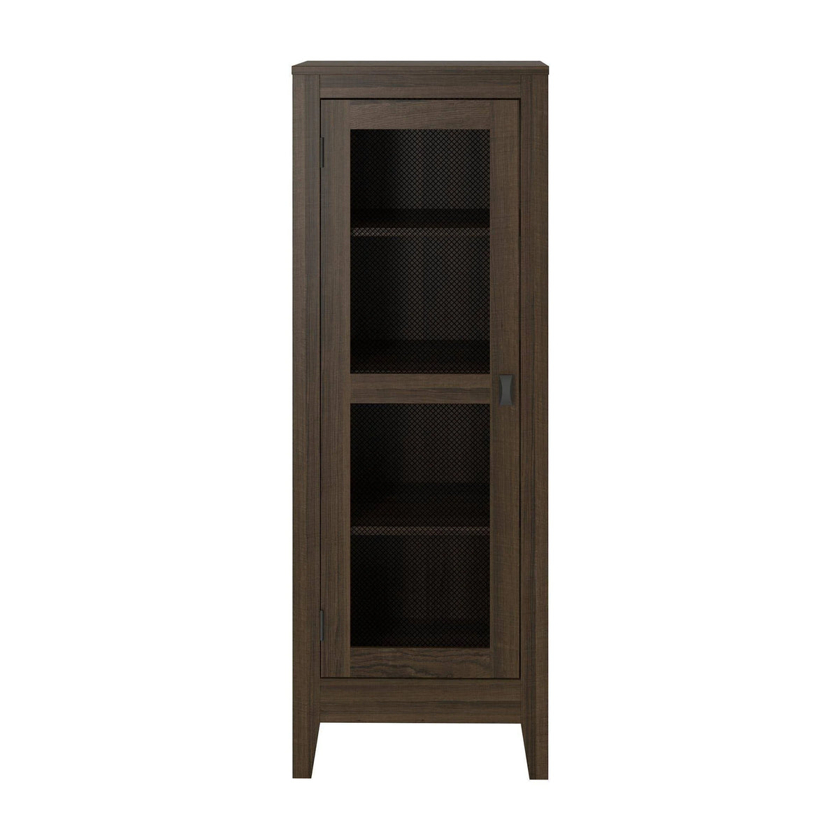 Dark Oak Storage Cabinet with Mesh Door Z478972