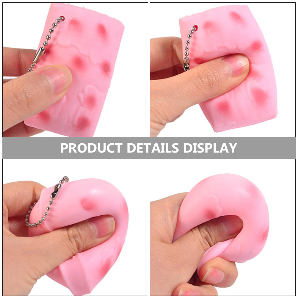 Pink TPR Squeeze Tofu Toy 3 Pcs P277