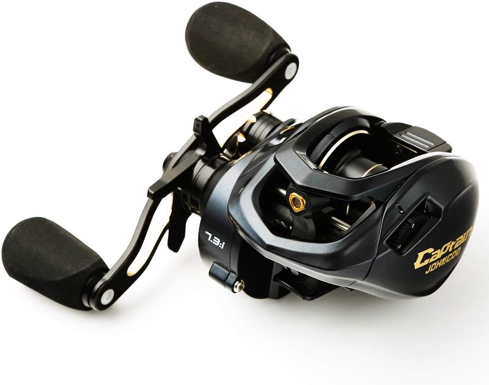 Baitcasting Reel 17.6LB Max Drag Carbon Fiber 11+1 Magnet Brake System Casting Reel Pack of 2 V44324