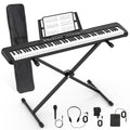 88 Key Semi Weighted Electric Digital Piano with Sustain Pedal, Power Supply, Stand, Carrying Case, Headphones M280276