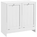 White Tilt-out Laundry Storage Cabinet with 2 Hamper Compartments Q730