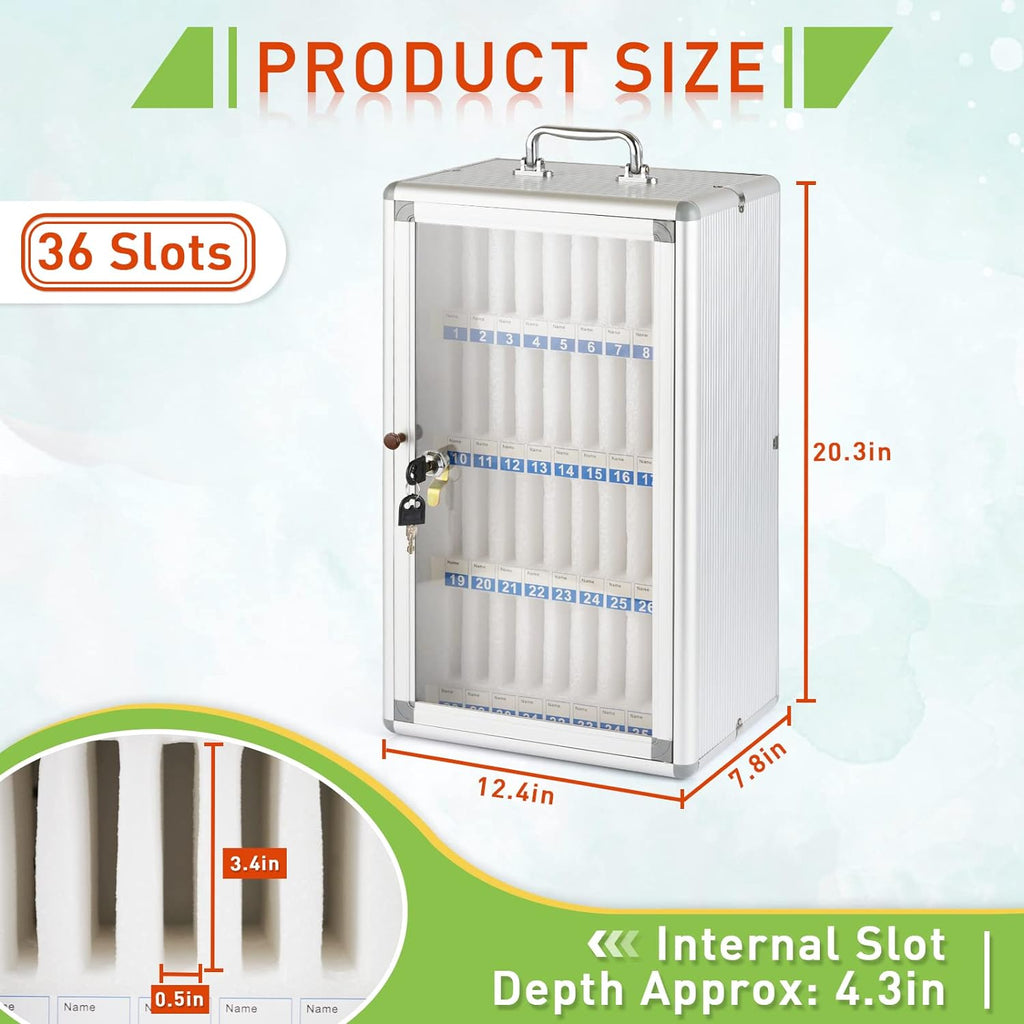 Aluminum Alloy 36 Slots Cell Phones Storage Cabinet M704019