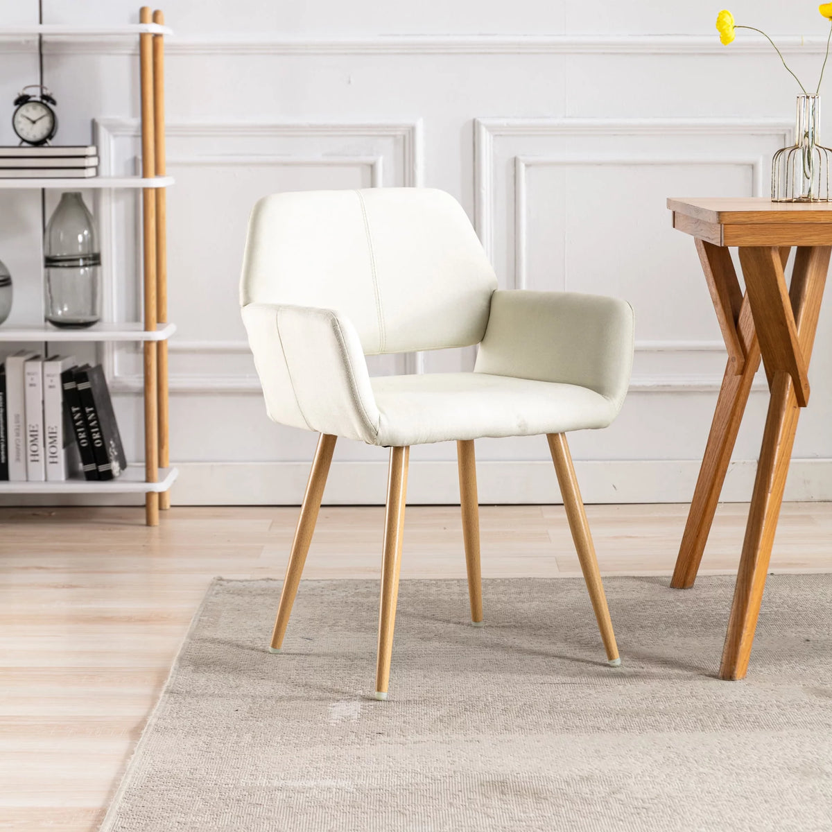 Modern Upholstered Accent Chairs with Metal Legs R349
