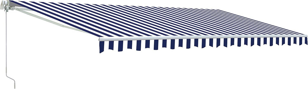 Retractable Motorized Patio Awning 16 x 10 Feet Multi-Stripe Green S348499