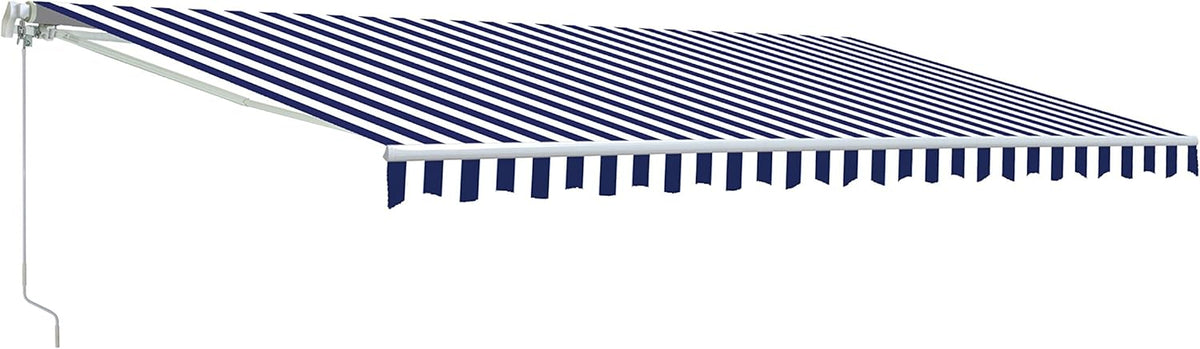 Retractable Motorized Patio Awning 16 x 10 Feet Multi-Stripe Green S348499