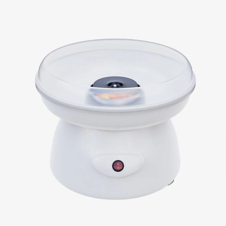 White Countertop Cotton Candy Machine with Scoop and 10 Sticks Q844