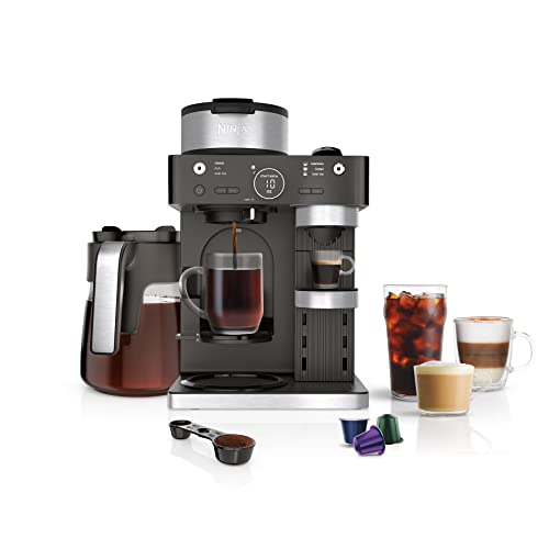 Black Espresso & Coffee Maker, Single-Serve & Capsule Compatible, Built-in Frother F509887