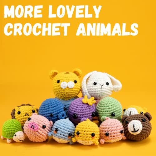 3PCS Crochet Animal Kit with Yarn, Eyes, Stuffing, Crochet Hook J407162