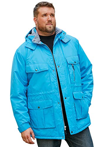 Men's Big & Tall Fleece-Lined Parka With Detachable Hood And 6 Pockets G321877