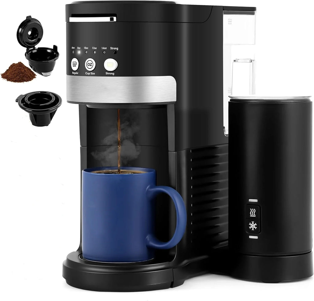 Single Serve Coffee Maker with Milk Frother N152517