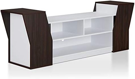 Modern Wood TV Stand in Wenge and White N599259