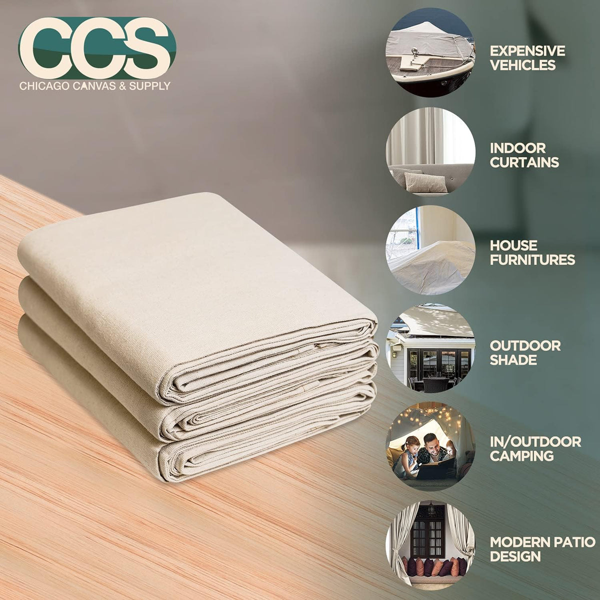 6 Piece Cotton Canvas Drop Cloth Set, 9 by 12 Feet E2897