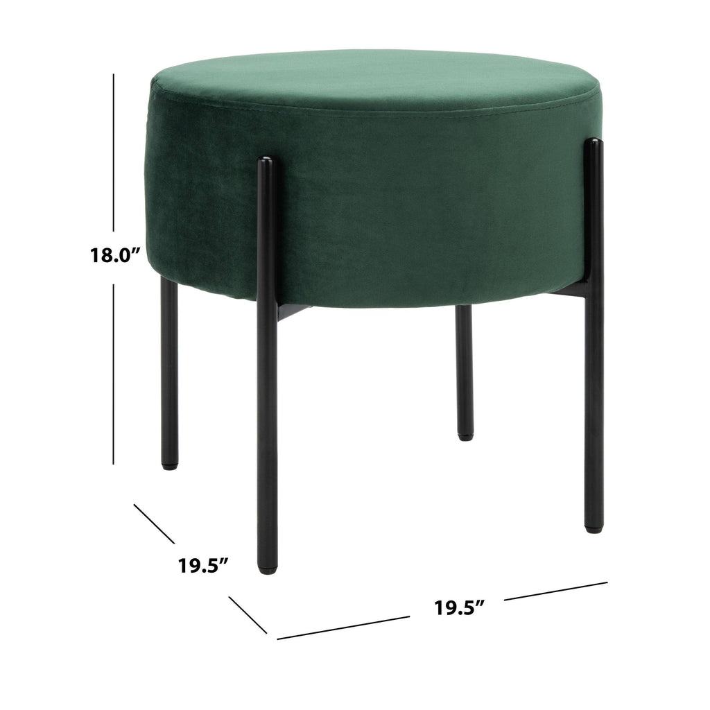 Round Ottoman Grey / Black X596