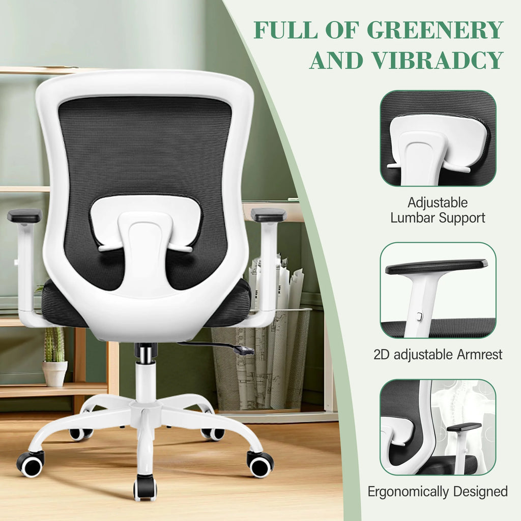 White Ergonomic Mesh Office Chair W8069