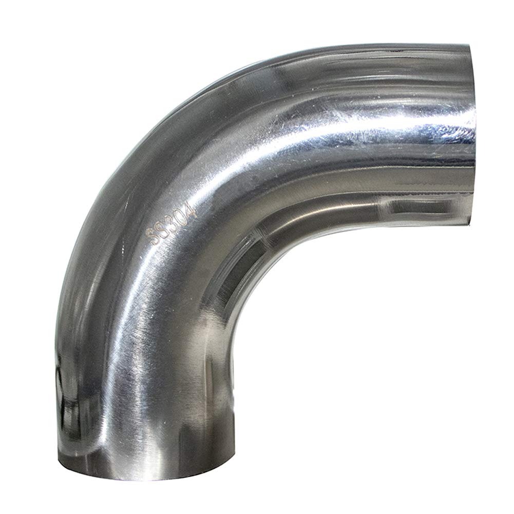 Stainless 4" 90 Degree Mandrel Bend Elbow 14GA .078" Wall 1.5" Leg SS304 Pack of 2 T82536