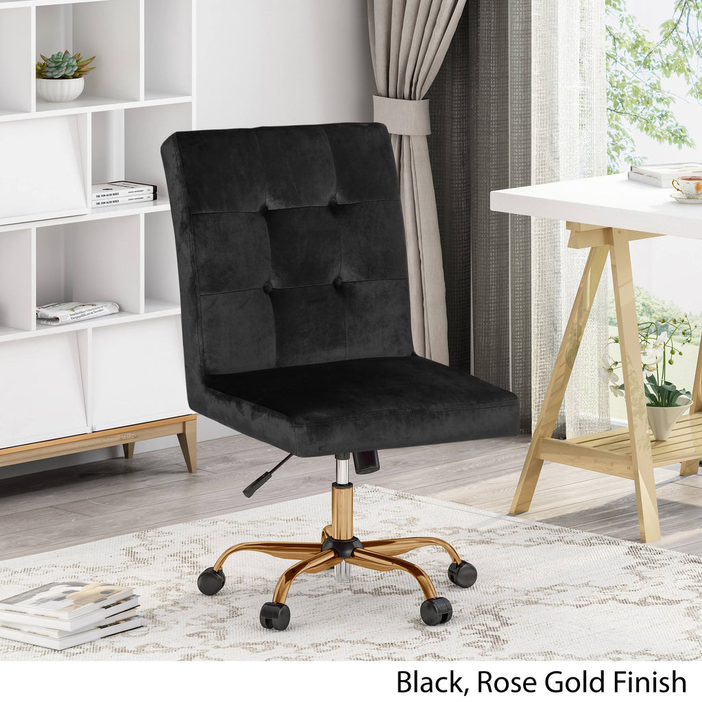 Smoke Tufted Swivel Office Chair J81996