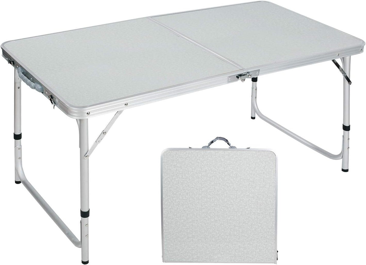 White 4 Foot Aluminum Folding Camping Table D331683
