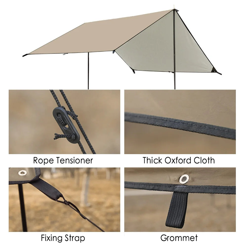 Waterproof Camping Tarp with Poles W256