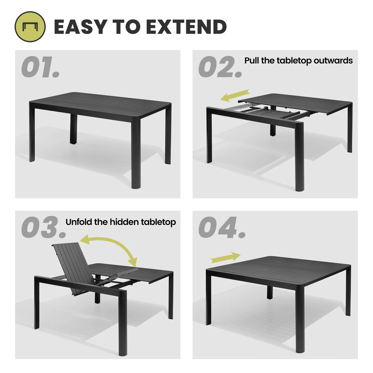9 Pcs Aluminum Patio Dining Set F1132