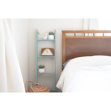 Turquoise 5 Foot Decorative Bookcase Ladder C96534