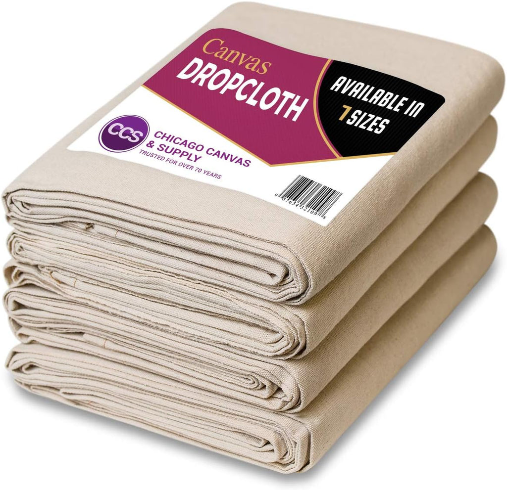 6 Piece Cotton Canvas Drop Cloth Set, 9 by 12 Feet E2897