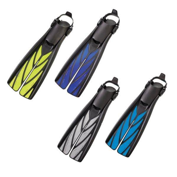 Silver Large Open Heel Split Fins Q401151