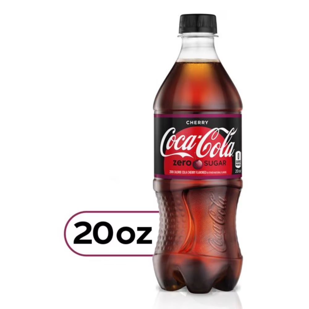 Cherry Zero Soda 20oz Bottles (Pack of 12) D75983