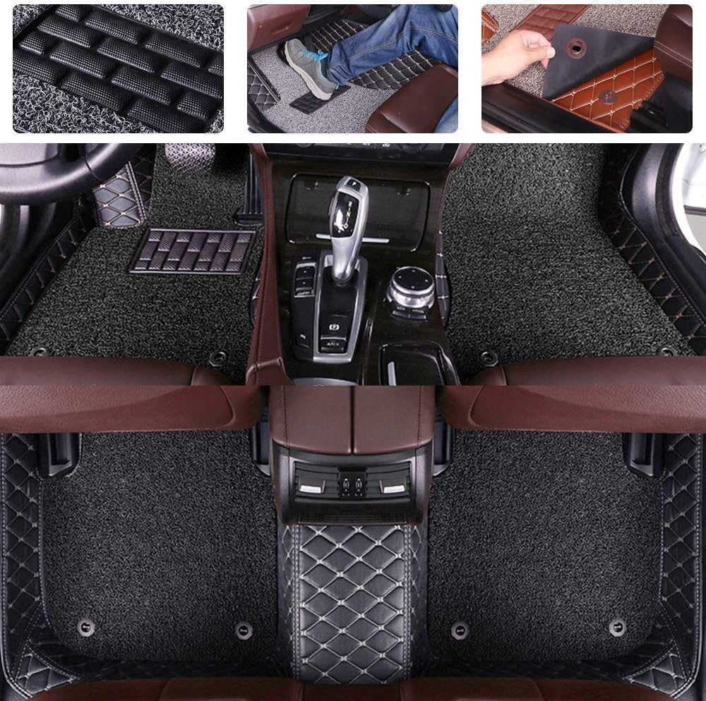 Double Layer Pu Leather & PVC Non-Slip Car Floor Mats F67587