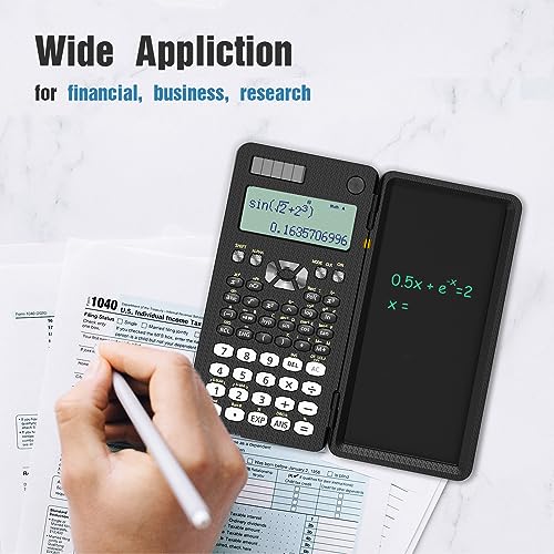 Pink 991ES MAX Foldable Scientific Calculator with Notepad 417 Function Solar Energy V4879
