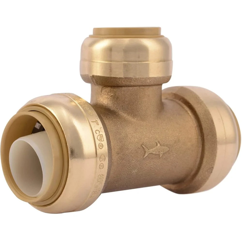 1 in. Push x 1 in. Dia. Brass Reducing Tee W171