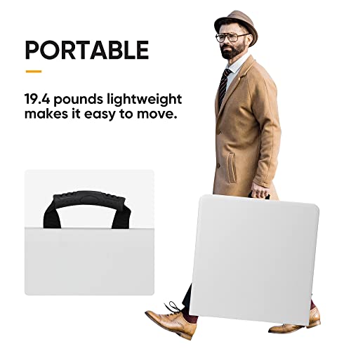 6 ft White Plastic Folding Table with Steel Legs G30152