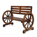Rustic Wooden Wagon Wheel Bench B917