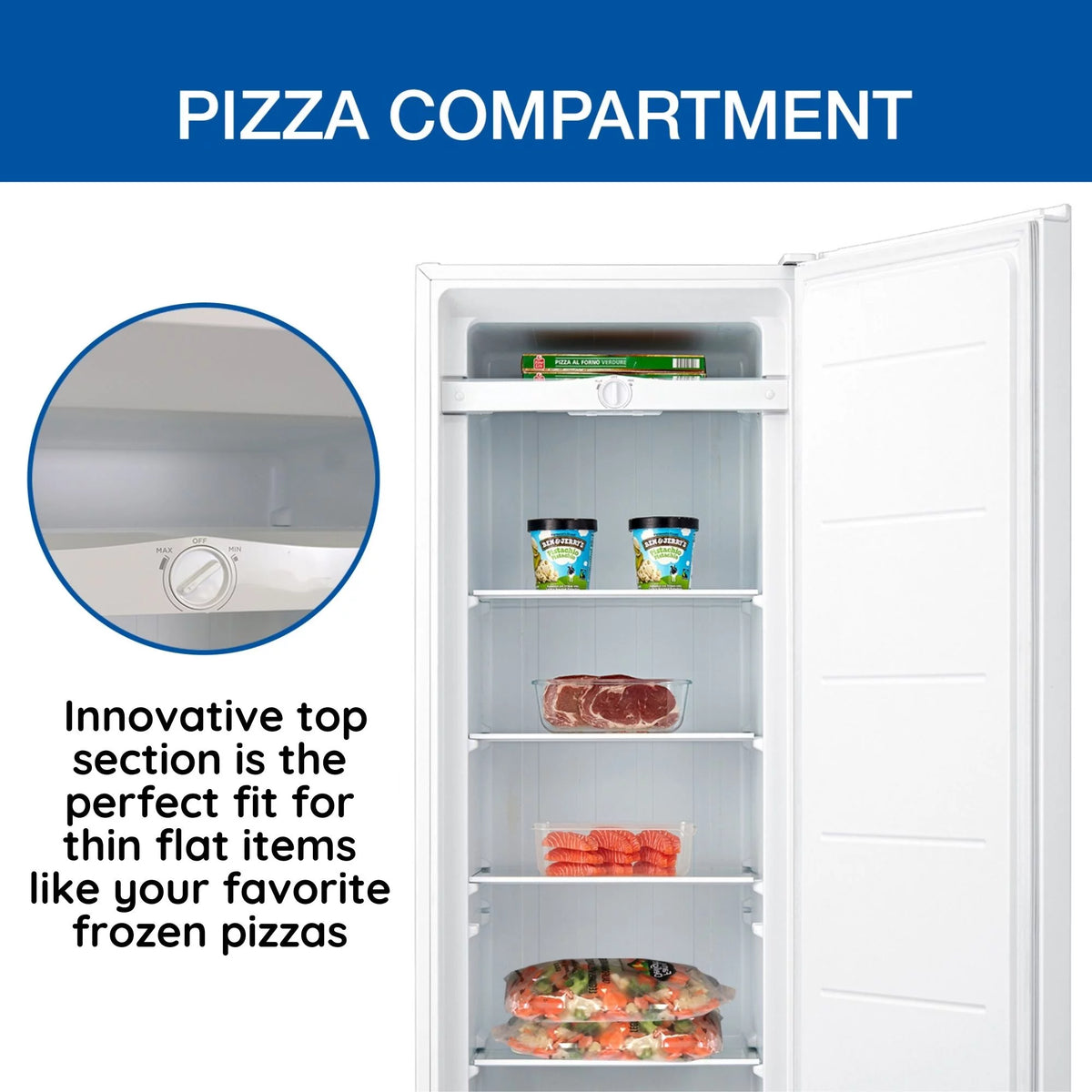 White 7.0 cu ft Upright Freezer J4555