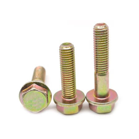 M10 x 1.50 x 80 mm Hex Flange Screw Yellow Zinc Plated X969