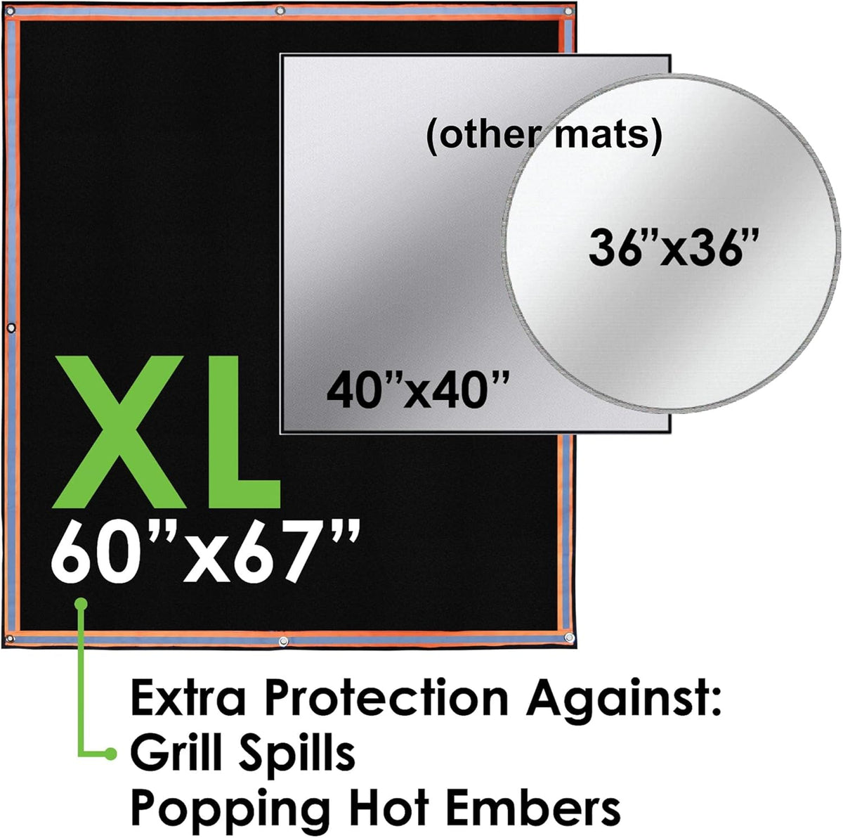 Fire Pit Mat, Extra Large, 67 x 60, 3 Layer, Fireproof Outdoor Protector L1506