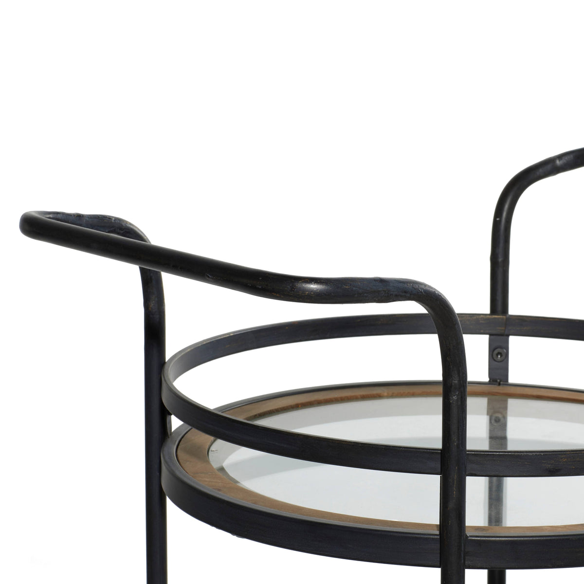 Brown Industrial Metal Bar Cart L55478