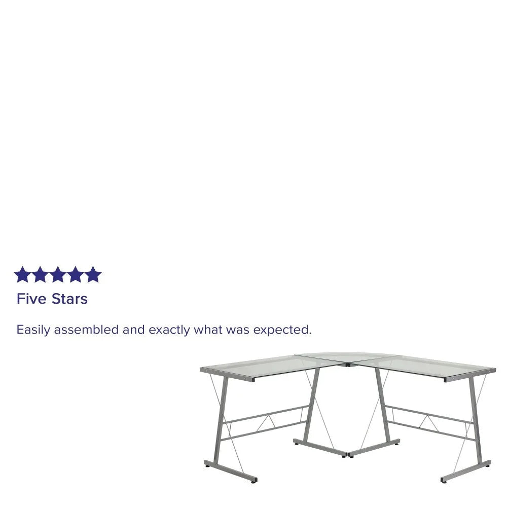 L-Shaped Glass Corner Desk S38523